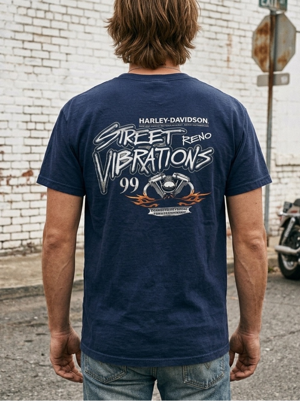 Vintage 1999 Harley Davidson Street Vibrations Reno T-Shirt XL Fruit Of The Loom